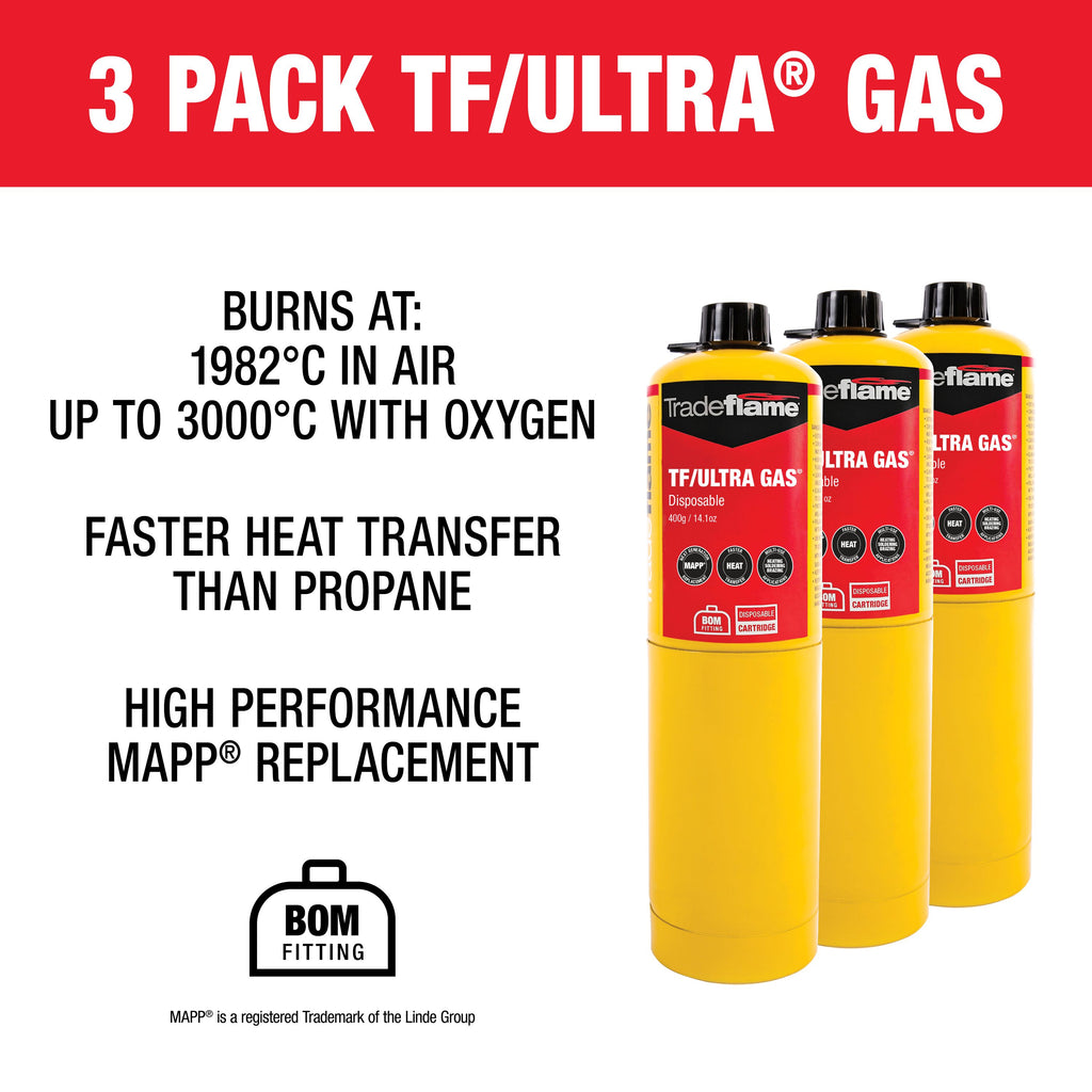 MAP-Pro / Ultra Gas Cartridge 400g 3 Pack